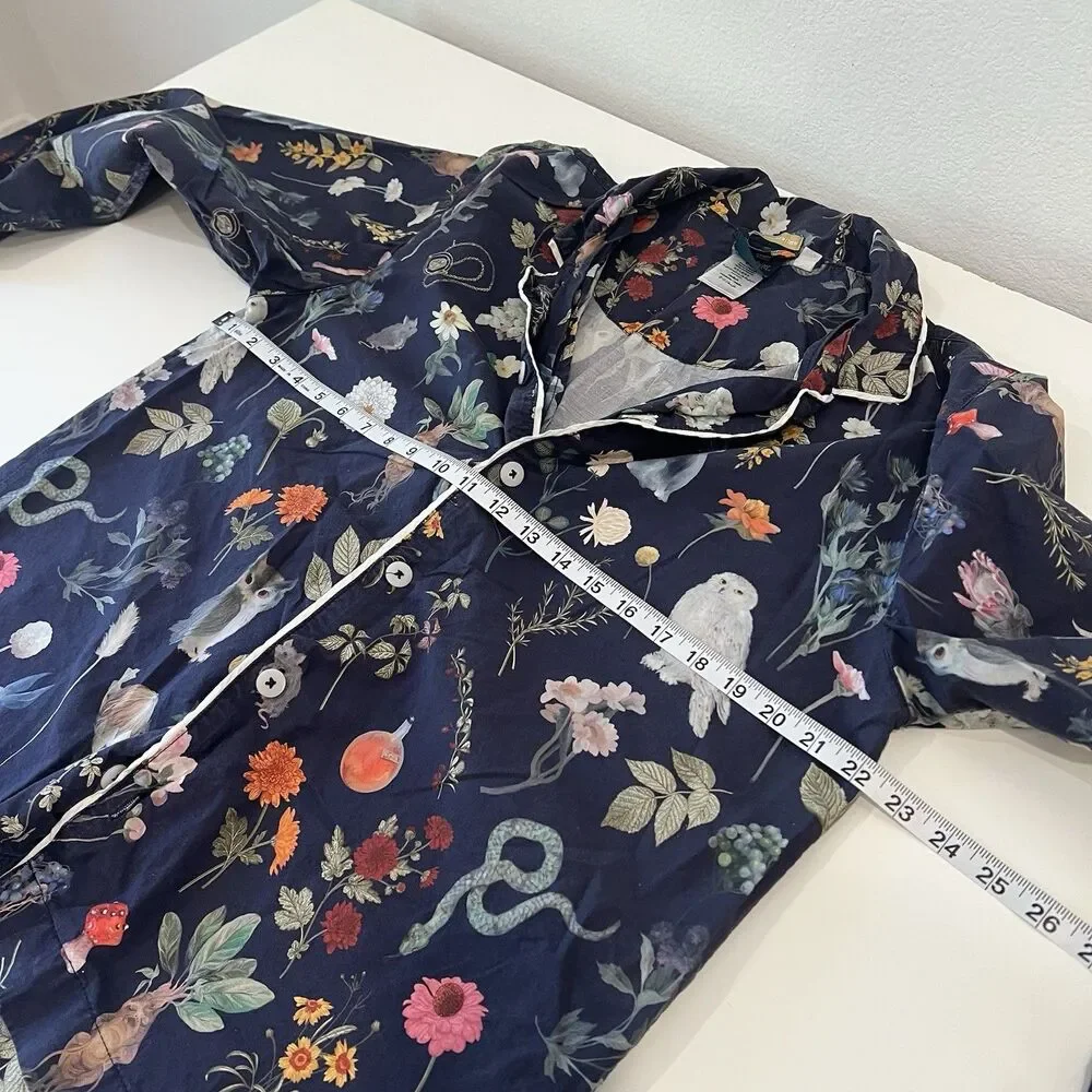Pottery Barn Teen HARRY POTTER Herbology 2 Pc Cotton Pajamas  Owls Magic Size M